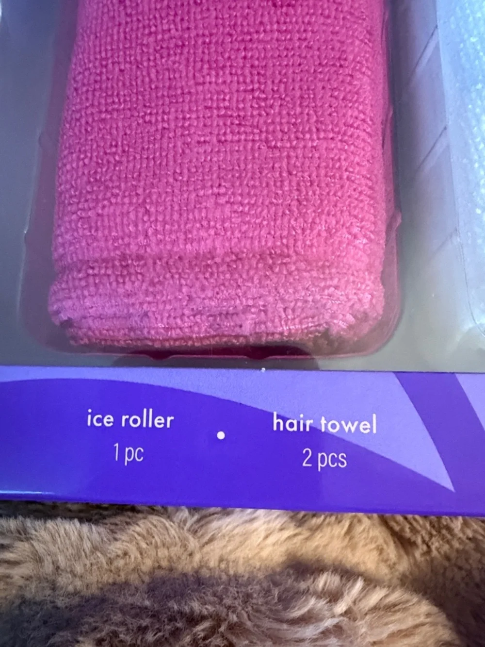 Hair Towels with Ice Roller Enjoy & Refresh Pink and White Hair Towels